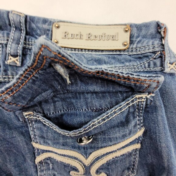 ROCK REVIVAL Jeans Women's 30 Blue Medium Wash 30x33 Hazel Straight Leg - Picture 3 of 16